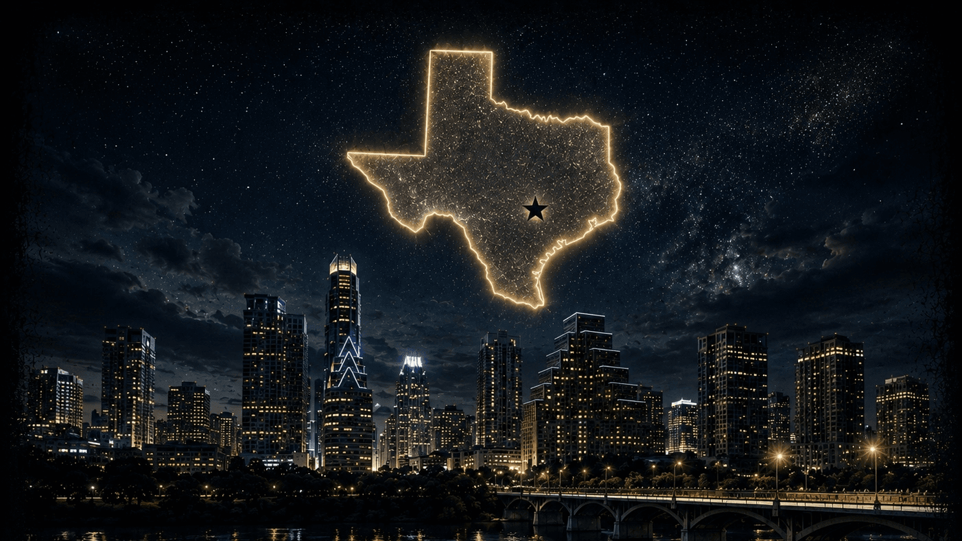 Austin skyline at night, Texas