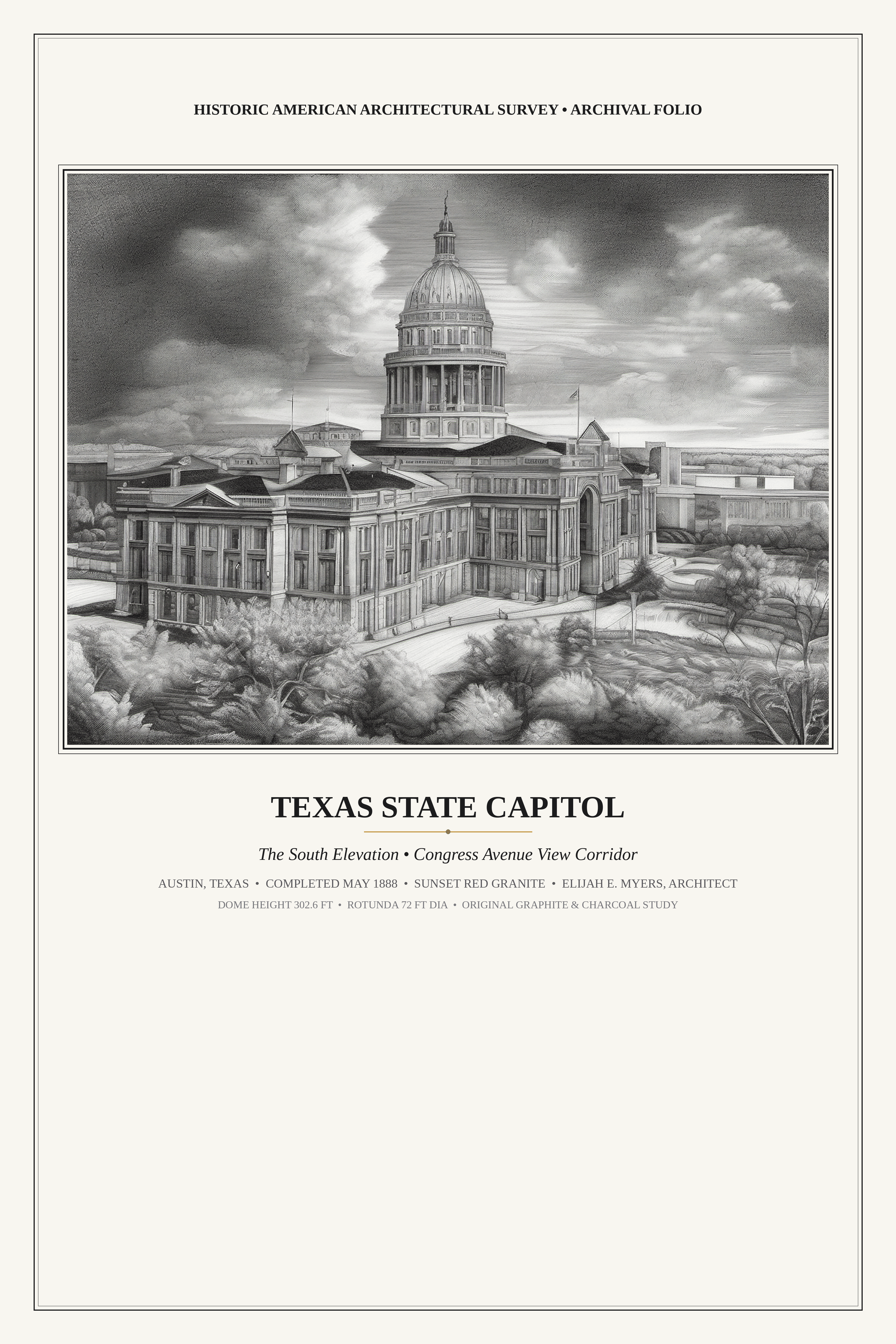 Texas Capitol: 1888 Survey Elevation Folio
